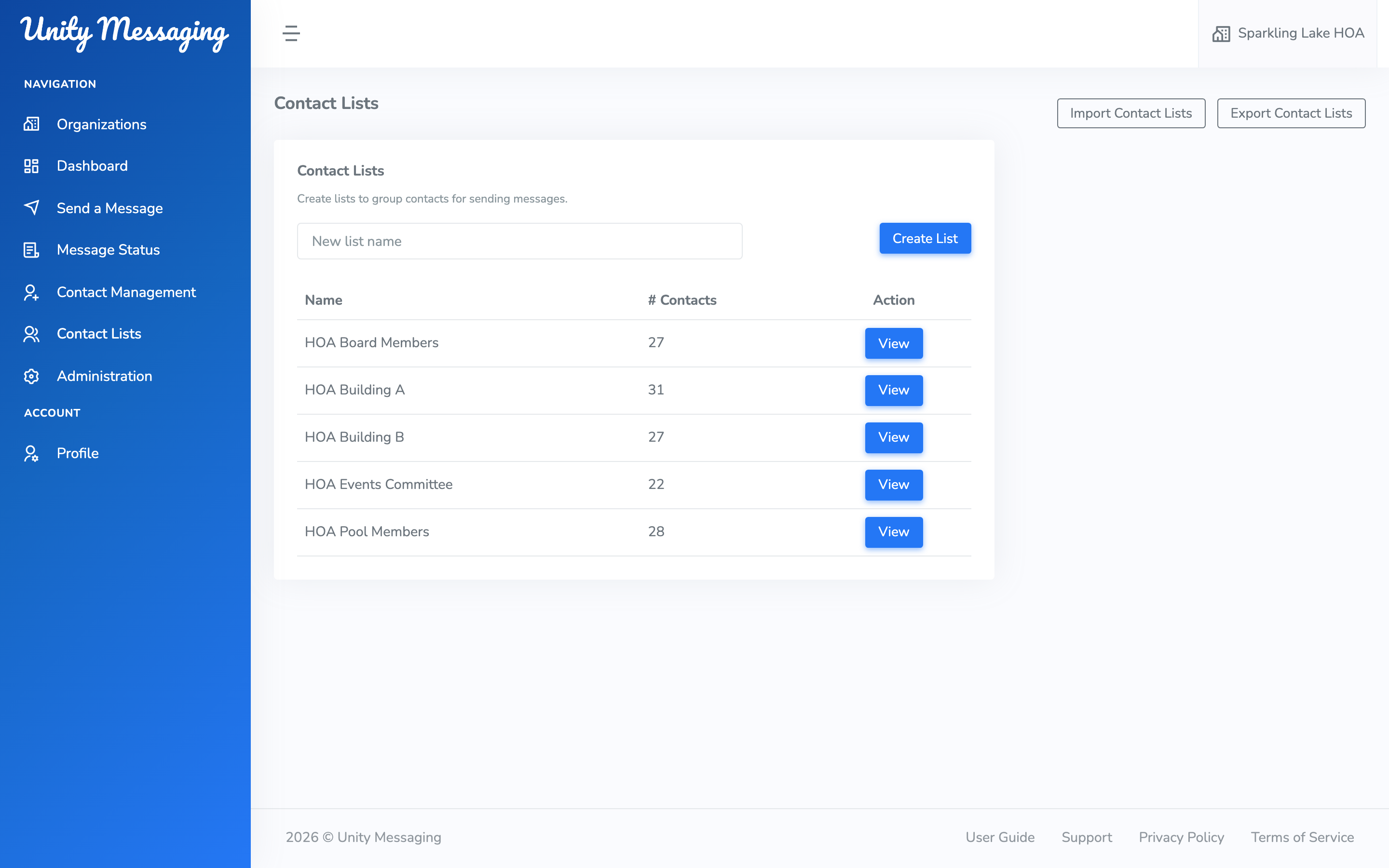 Contact Lists